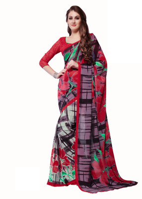 

Manthan Printed Daily Wear Georgette Saree(Red, Multicolor), Red & multi