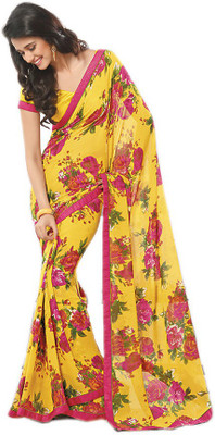 

Party Wear Dresses Printed Fashion Pure Chiffon Saree(Multicolor)