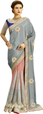 

Indian E Fashion Embroidered Bollywood Georgette Saree(Silver, Pink), Pink;silver