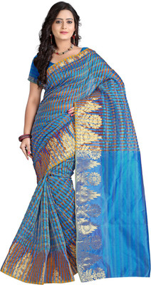 

E-Vastram Self Design Bollywood Cotton, Silk Saree(Blue
