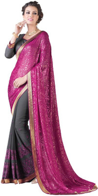 

Manthan Embroidered Daily Wear Georgette Saree(Pink, Grey)