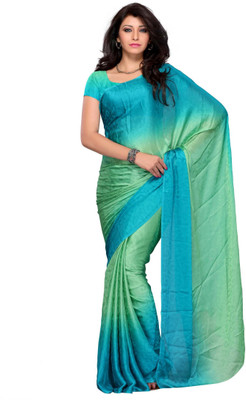 

JTInternational Printed Fashion Georgette Saree(Blue, Green)