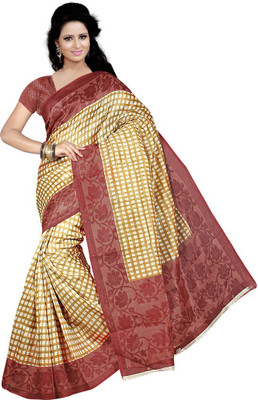 

Indian Wear Online Printed Fashion Cotton Saree(Brown)