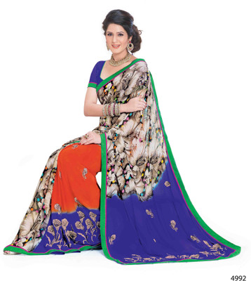 

Ridham Sarees Embroidered Fashion Handloom Georgette Saree(Multicolor)