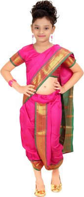 

Bhartiya Paridhan Self Design Paithani Art Silk Saree(Pink