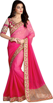 

Brijraj Embroidered Fashion Chiffon Saree(Pink)