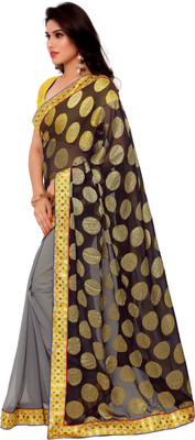 

Gunjan Creations Plain Fashion Tissue Silk Saree(Pack of 2, Black)