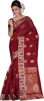 

Indianhandloom Self Design Coimbatore Cotton Saree(Red), Maroon