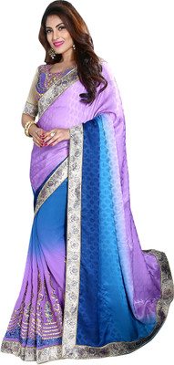 

Khushali Self Design, Embroidered, Embellished Fashion Georgette, Crepe, Jacquard Saree(Purple, Blue, Multicolor), Blue;multicolor;purple