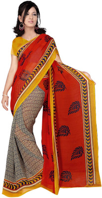 

Khushali Printed Fashion Georgette Saree(Multicolor), Red;yellow