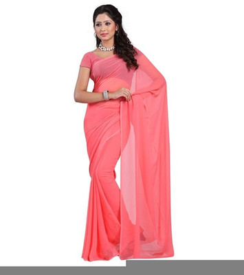 

Surupta Solid Fashion Georgette Saree(Pink), Dark pink