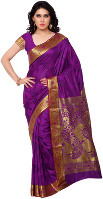 

Varkala Silk Sarees Woven Kanjivaram Saree(Magenta)