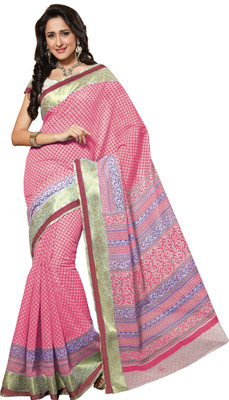 

Harmony Printed Fashion Cotton Saree(Pink)
