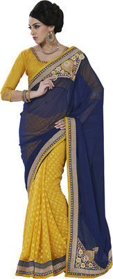 

Desi Butik Self Design Fashion Georgette Saree(Purple)
