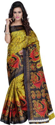 

Indrani Floral Print Bollywood Art Silk Saree(Green)