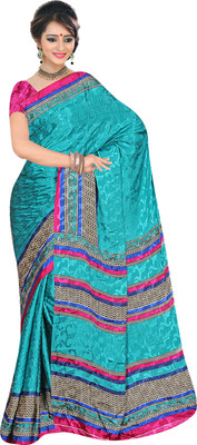 

Jiya Self Design, Printed Fashion Jacquard Saree(Light Blue, Multicolor)