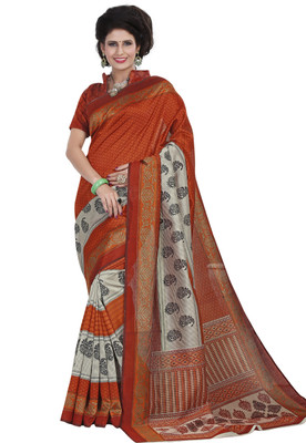 

JTInternational Printed Bhagalpuri Silk Saree(Multicolor)