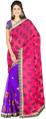 

Desi Butik Embroidered Fashion Jacquard, Art Silk Saree(Multicolor)