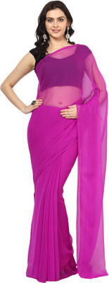 

Aksara Solid Daily Wear Chiffon Saree(Purple)