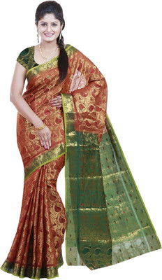 

Mimosa Woven Kanjivaram Art Silk Saree(Orange)