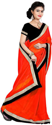 

Indian Wear Online Solid Fashion Chiffon Saree(Red)
