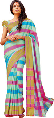 Ishin Solid Fashion Cotton Saree(Multicolor)