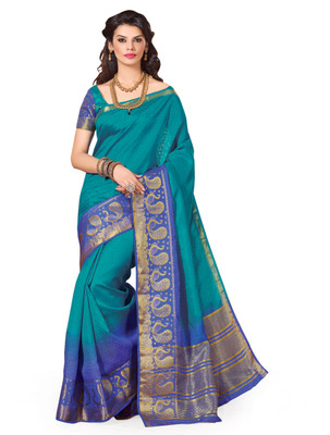 

Taanshi Printed Kanjivaram Tussar Silk Saree(Blue)