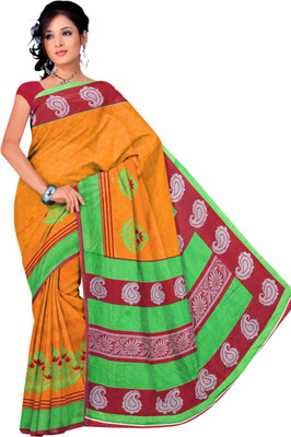 

Jiya Self Design, Printed Fashion Silk Saree(Orange, Red, Multicolor), Multicolor;orange;red
