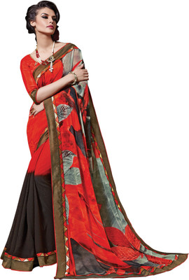 

Khushali Self Design Fashion Georgette Saree(Black, Red, Multicolor), Black;multicolor;red