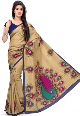 

Urban Vastra Graphic Print Fashion Raw Silk Saree(Gold)