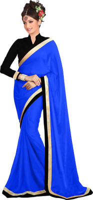 

Party Wear Dresses Solid Fashion Chiffon Saree(Blue)