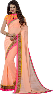 

Lovelylook Embroidered Daily Wear Georgette Saree(Pack of 2, Pink), Peach