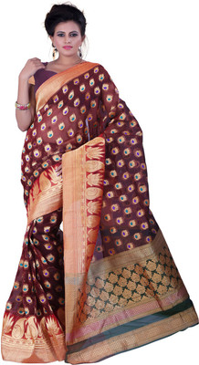 

Fashiondeal Self Design Banarasi Banarasi Silk Saree(Brown)