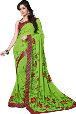 

Khoobee Self Design, Printed Fashion Georgette Saree(Green, Maroon, Multicolor)