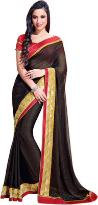 

Vishal Self Design Fashion Georgette Saree(Black)