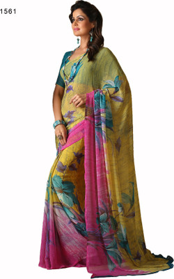 

Hi-Choice Printed Fashion Chiffon Saree(Yellow)