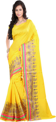 

Sanju Sarees Self Design Fashion Banarasi Silk Saree(Yellow)