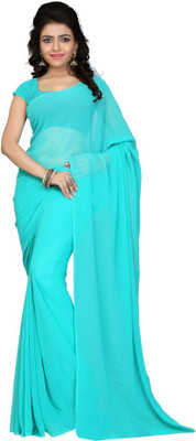 

Surupta Solid Fashion Georgette Saree(Blue), Aqua