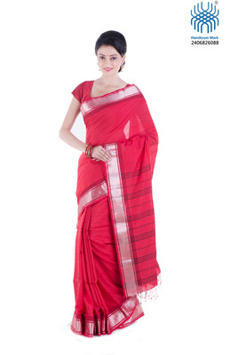 

Tantuja Woven Tangail Cotton Saree(Red)