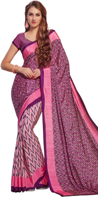

Hi-Choice Printed Fashion Crepe Saree(Pink)
