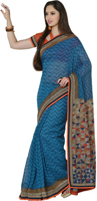 

Vandv Shop Printed Fashion Handloom Cotton Saree(Blue)