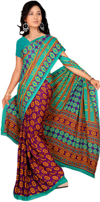 

Vardan Prints Printed Bollywood Georgette Saree(Purple, Blue), Blue;purple