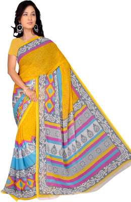 

Vardan Prints Printed Bollywood Chiffon Saree(Yellow)