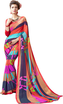 

Jiya Self Design, Printed Fashion Georgette Saree(Multicolor)