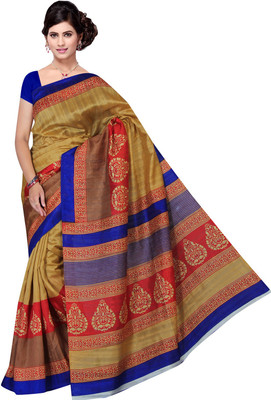 

Manthan Printed Daily Wear Art Silk Saree(Beige, Multicolor), Beige & multi