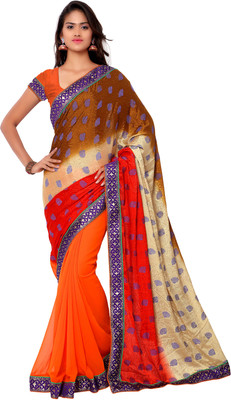 

Gunjan Creations Self Design Fashion Viscose Saree(Orange), Gunjancreation