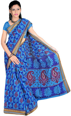 

Desi Butik Embroidered Fashion Chanderi Saree(Blue)