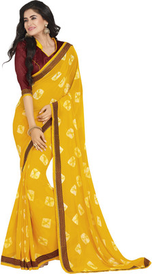 Parisha Printed Daily Wear Georgette Saree(Yellow)