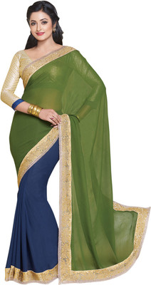 

Saara Printed Fashion Viscose Saree(Green, Blue), Blue;green
