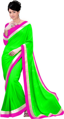 

Party Wear Dresses Solid Fashion Chiffon Saree(Green)